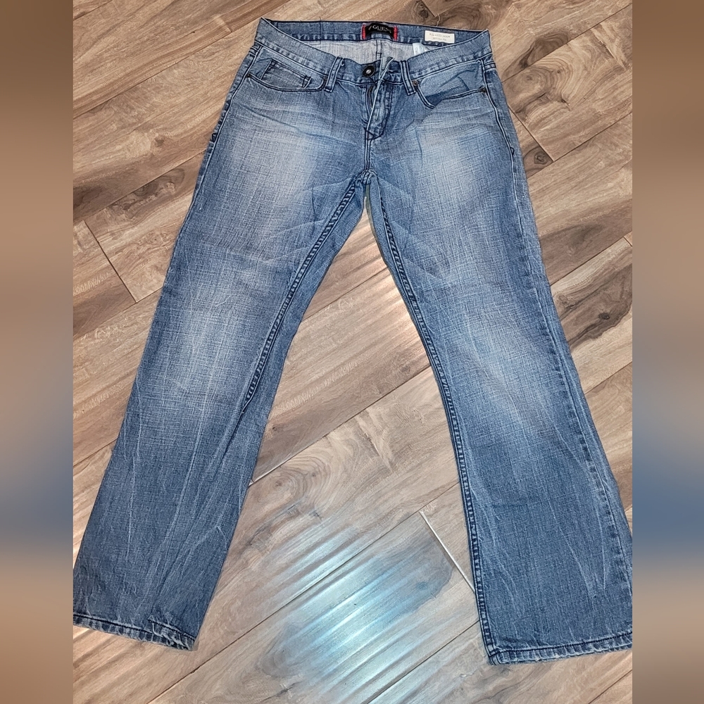 Guess Regular Straight  Bootcut Marcus Fit Jeans Medium Light Wash Size 31X30